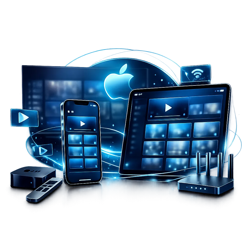 iPhone IPTV Setup Guide iPhone, tablet and television connected for IPTV setup