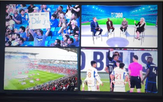 TiviMate multi-view IPTV player screen showing multiple channels