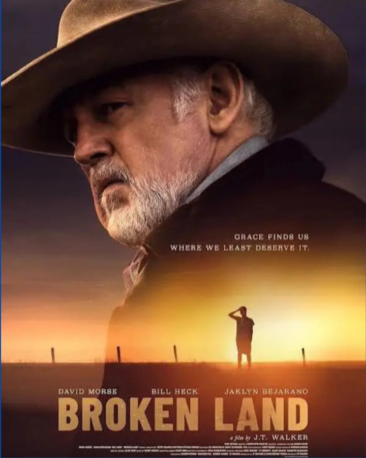 Broken Land film poster showing a cowboy in a wide desert landscape